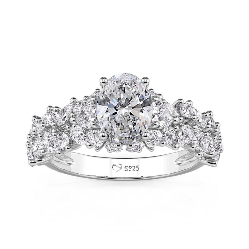 Jeulia Olivetta Oval Hidden Halo Engagement Ring
