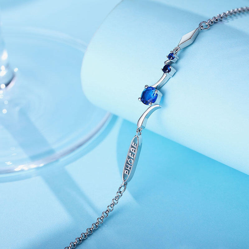 Jeulia Pulsera de nombre personalizado de nombre de plata de ley para mujer