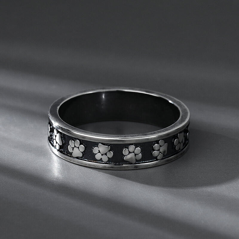 Jeulia Anillo precioso de huella de animal de plata de ley