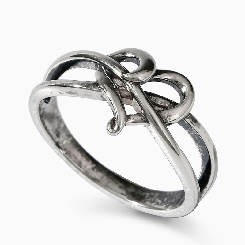 Jeulia "Intertwined Heart" Sterling Silver Ring