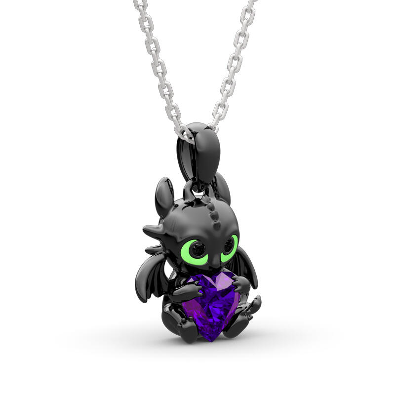 Jeulia Hug Me "Show Your Heart" Dragon Heart Cut Sterling zilveren ketting