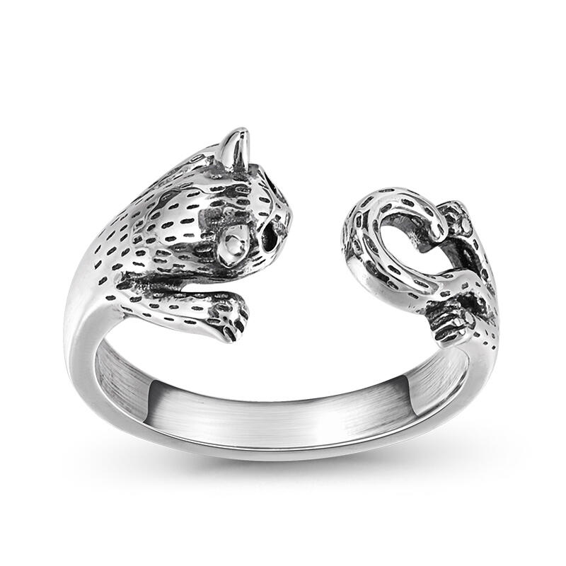 Jeulia "The Finger Pet" Cat Sterling Silver Open Ring