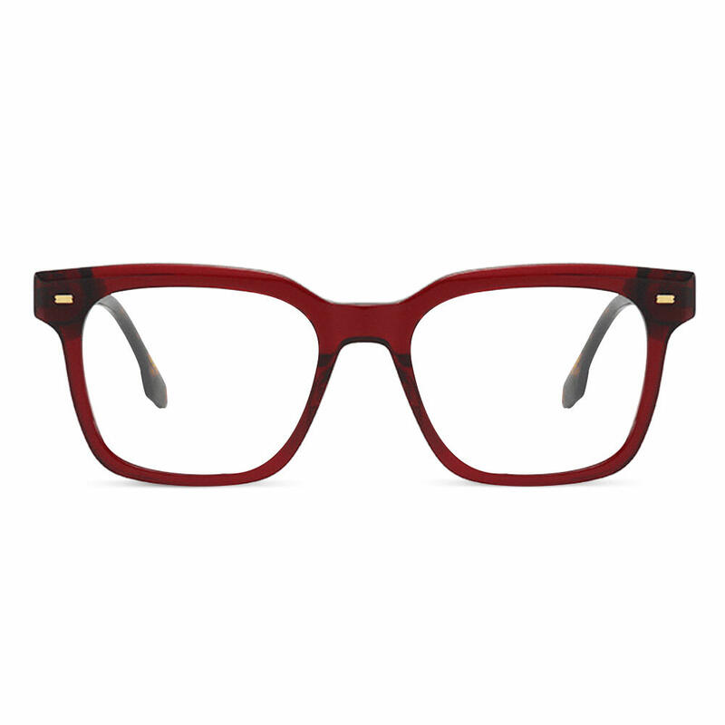 Berton Quadratische Rote Brillen