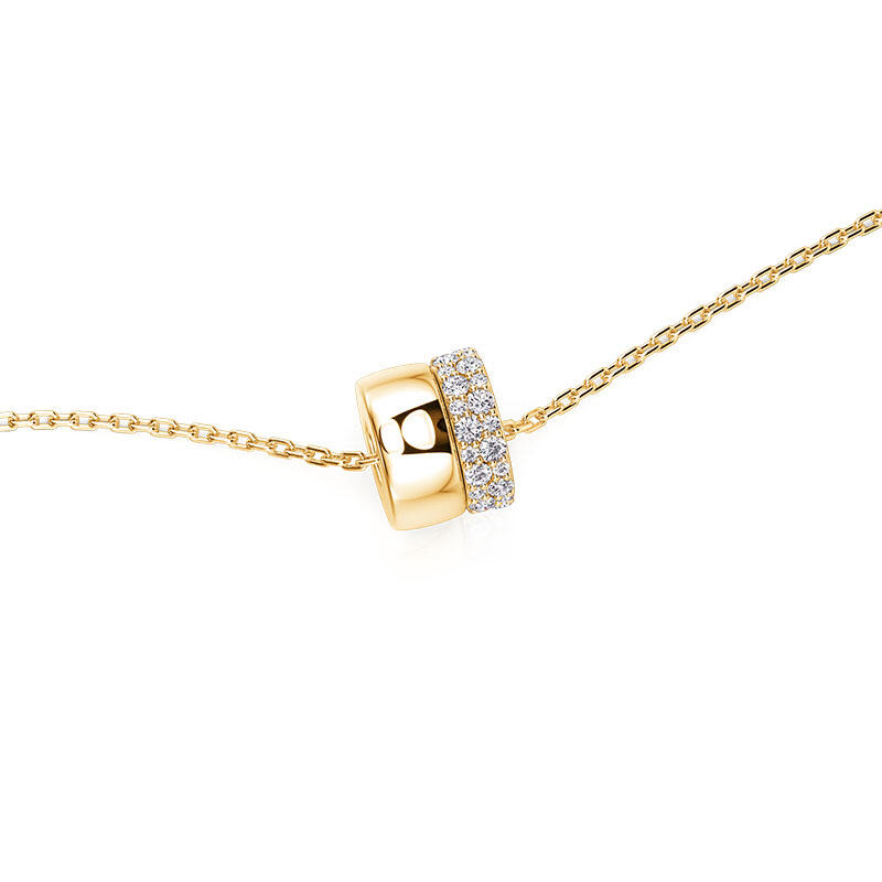 Jeulia Dome Style Round Cut Rondelle Necklace