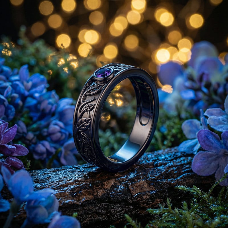 Men's Black Gothic Ring