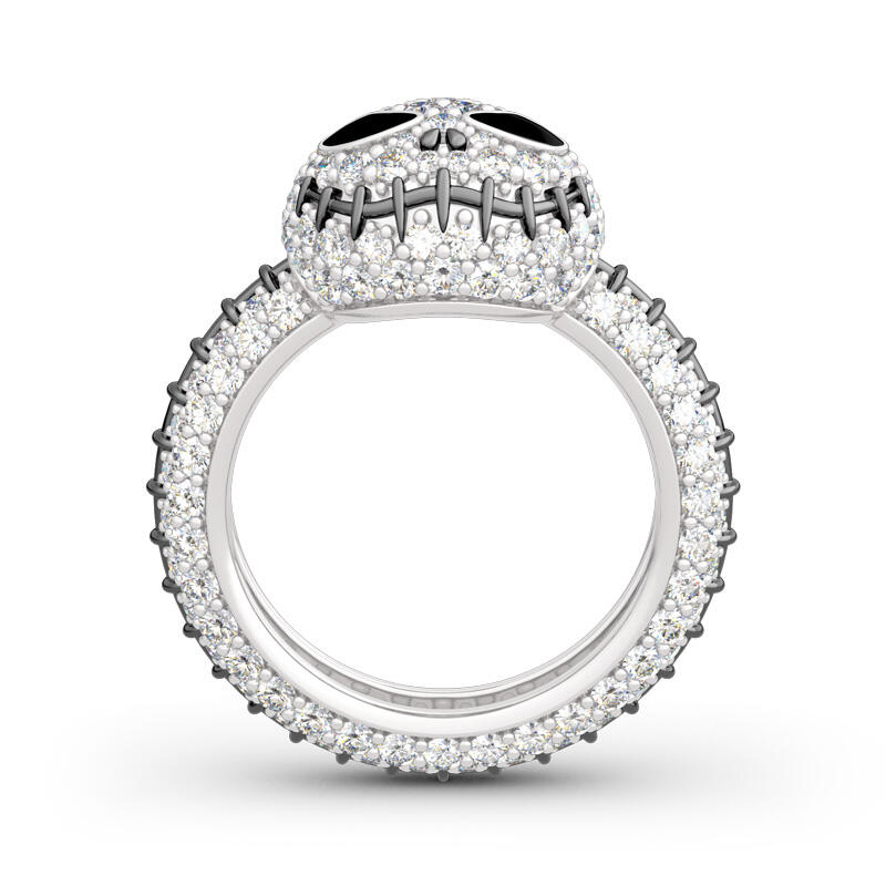 Jeulia "Pumpkin King" Cute Halloween Christmas Gift Sterling Silver Skull Ring