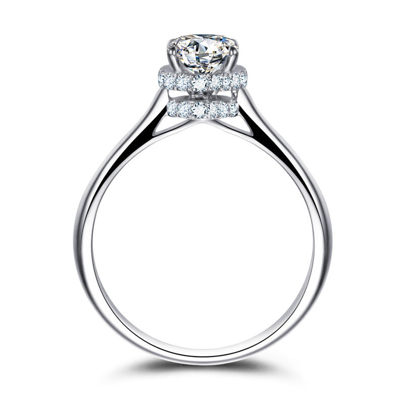 Jeulia Solitaire Round Cut Sterling Silver Ring