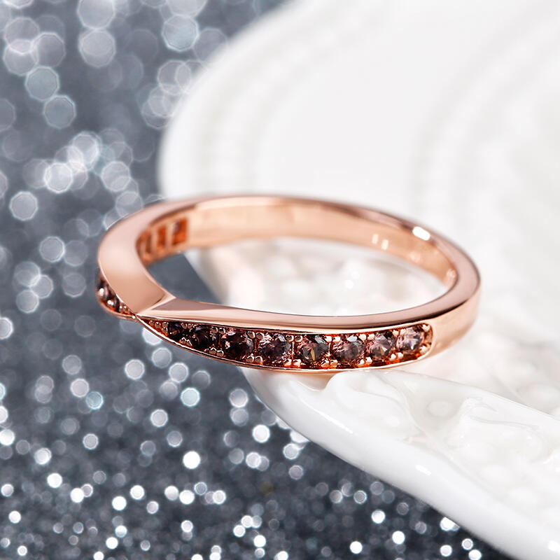 Jeulia Simple Design Round Cut Sterling Silver Women's Band