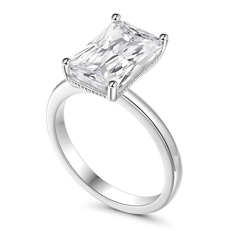 Jeulia Classic Radiant Engagement Ring Sterling Silver