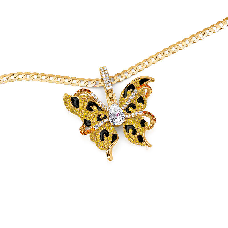 Jeulia x Leyla Wild Leopard Butterfly Necklace