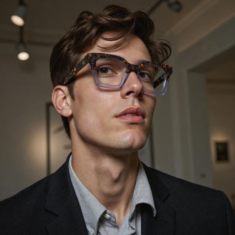 Stewa Square Gray Glasses