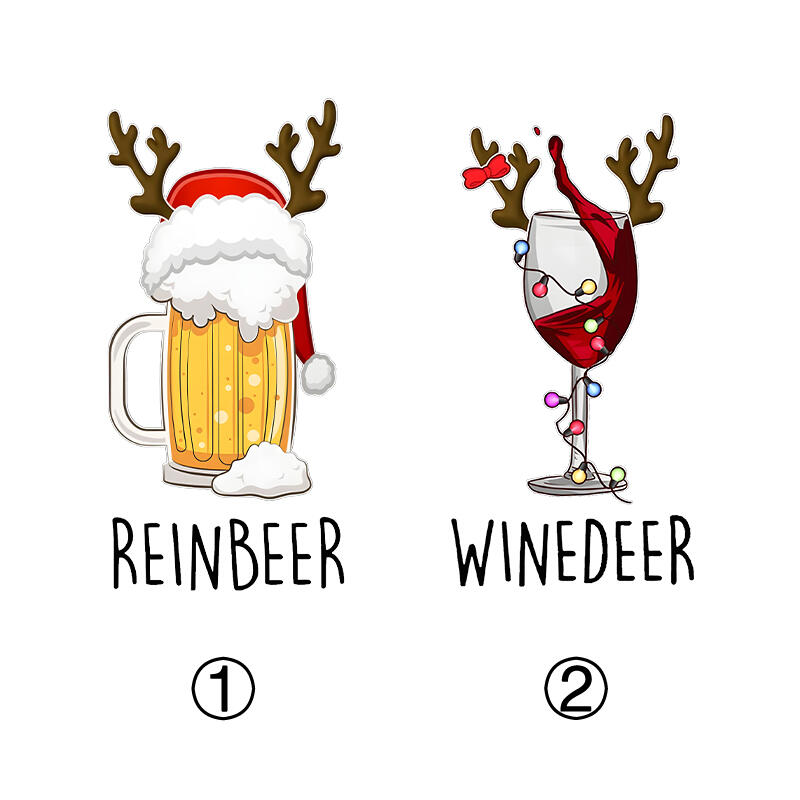 Personalized Sweatshirt Reinbeer Winedeer Funny Reindeer Pun Design Christmas Gift for Couples