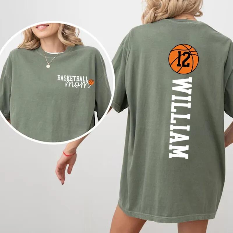 Personalized Washed T-shirt Basketball Custom Name and Jersey Number Perfect Gift for Sports Lover