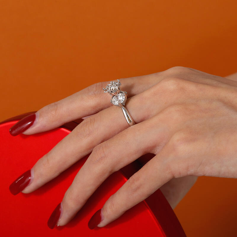 Jeulia Hug Me Bague de Mode Highland Cow Deux Tons en Argent Sterling