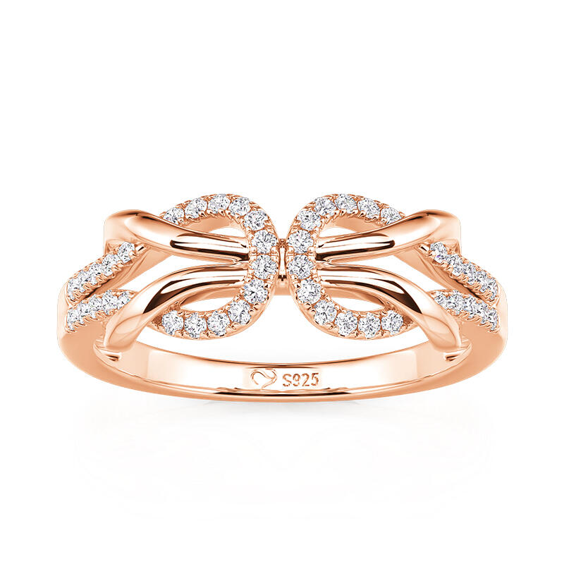 Jeulia Aliança de Casamento Infinito Clássica em Ouro Rosa
