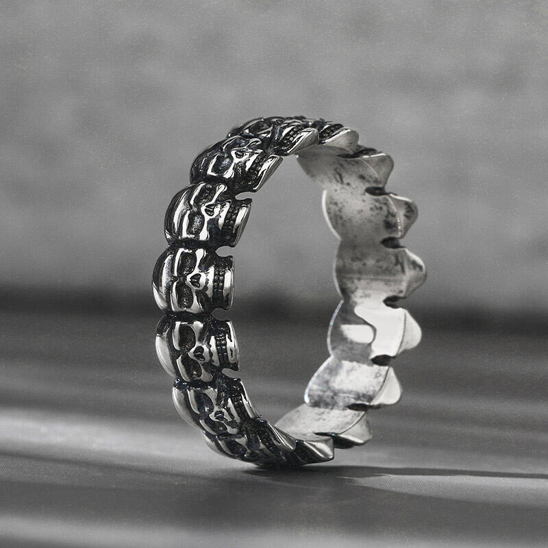 Jeulia ゴシック ドクロ 髑髏 シルバー エタニティ リング