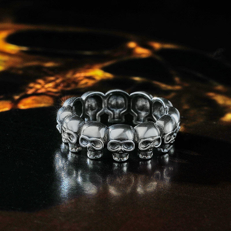 Jeulia "Phantom" Skull Sterling Silver Band