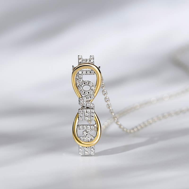 Jeulia "I Love Me" Love Me Infinity Sterling Silver Necklace