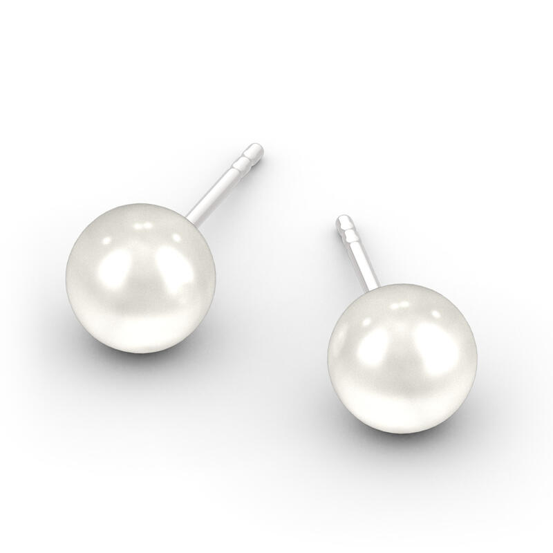 Jeulia Simple Cultured Pearl Sterling Silver Stud Earrings