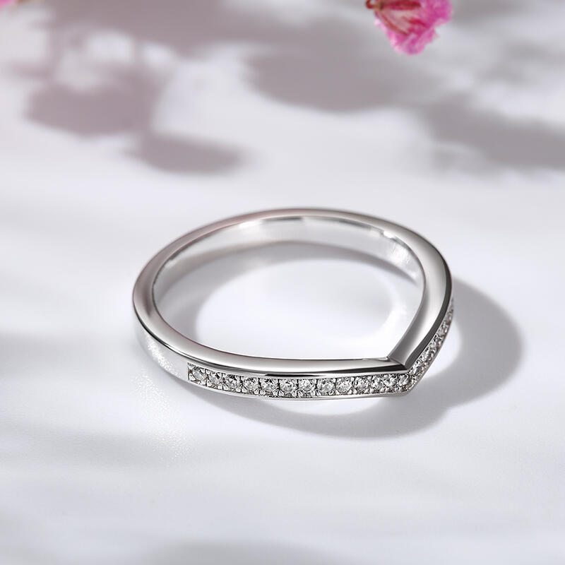 Jeulia "Everlasting Us" Sterling Silver Women's Band