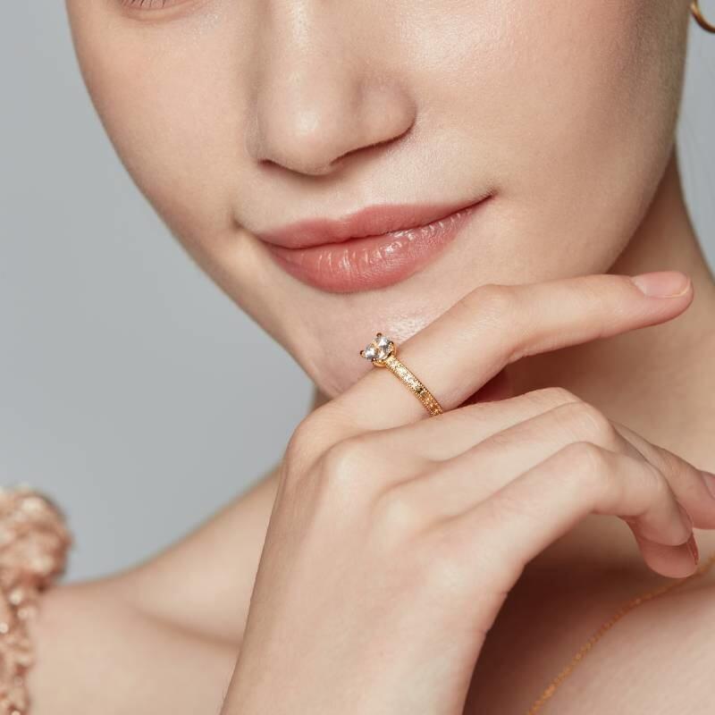 "You Are My Cure" Round Cut Solitaire Engagement Ring