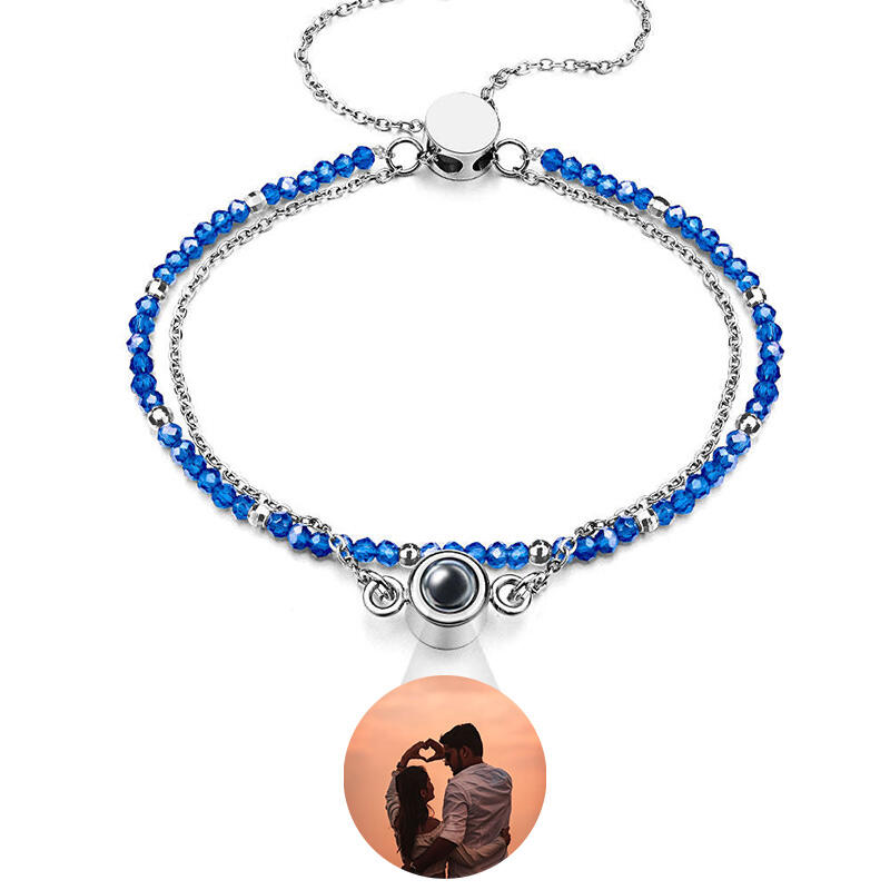 投影 写真 写真入れ ブレスレット クリスタル チェーン - Drawelry.jp