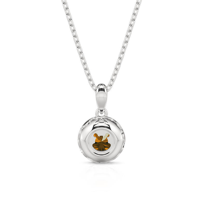 Jeulia Hollow Bear Reversible Necklace Sterling Sliver
