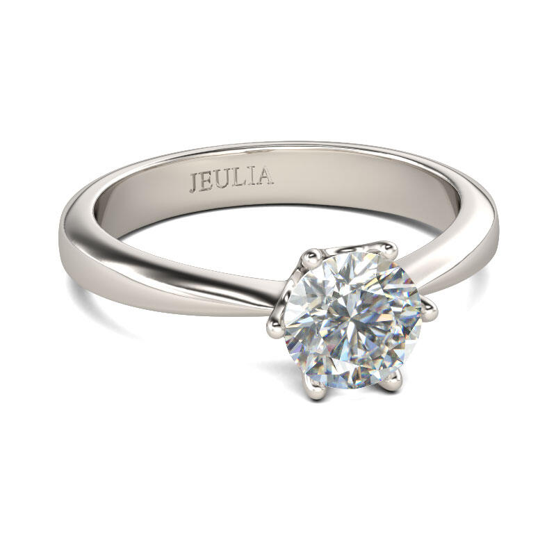 Jeulia Solitaire Round Cut Sterling Silver Ring