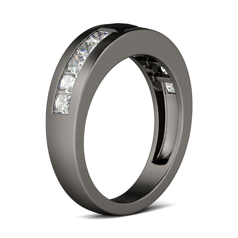 Jeulia Bague de Homme Cool Noir en Argent Sterling Coupe Princesse