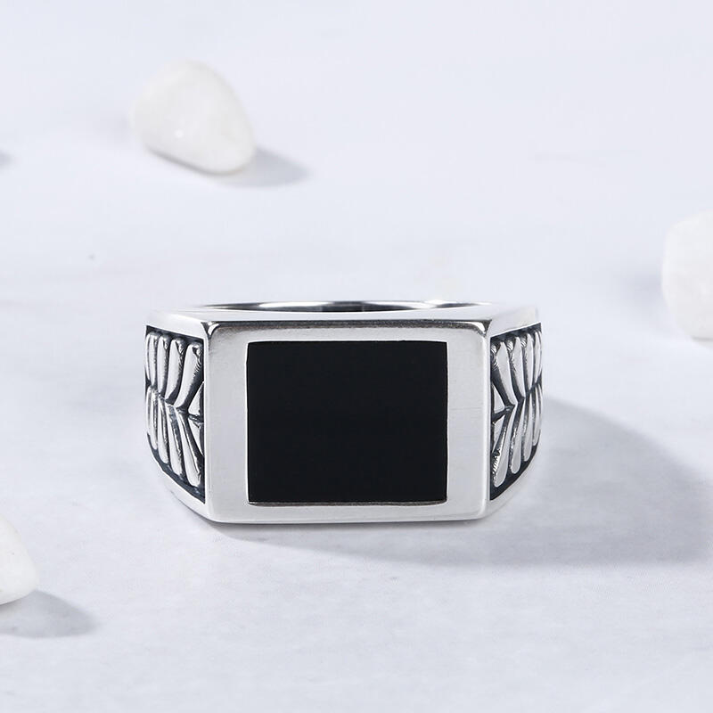 Jeulia Classic Sterling Silver Signet Ring