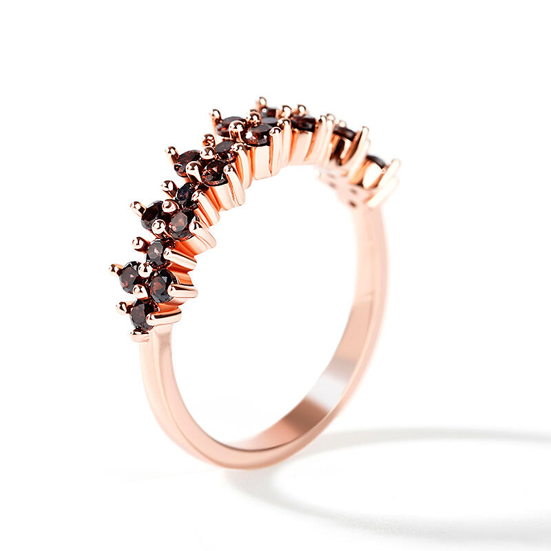 Jeulia Anillo con diseño simple de corte redondo de plata esterlina de mujeres