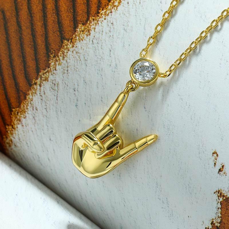 Jeulia Collana con Gesto Rock e Roll in Argento Sterling