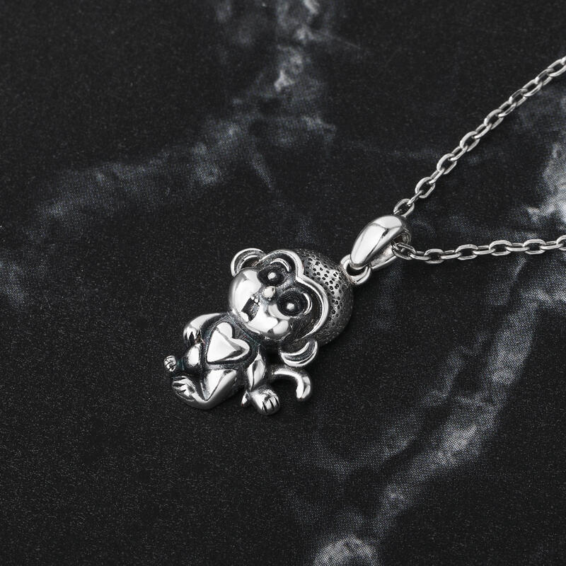 Jeulia "Kleiner Affe" Sterling Silber Halskette