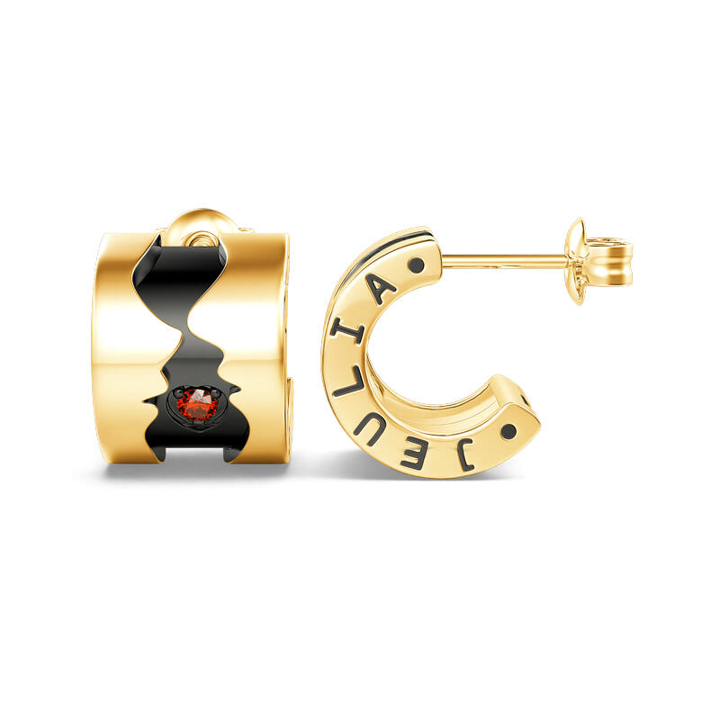 Jeulia "Face to Face" Couple Design Sterling Silver Jewelry Set