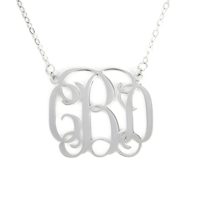 Jeulia Classic Sterling Silver Monogram Necklace