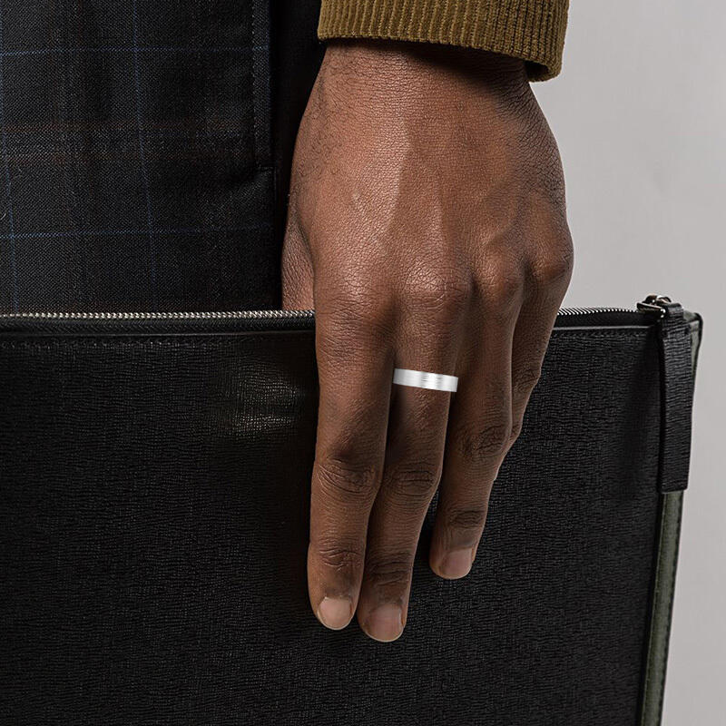 "Sojourn In Your Heart" Matte Brushed Men's Wedding Ring