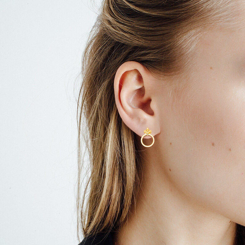 "My Guard & My Angel" Round Cut Stud Earrings