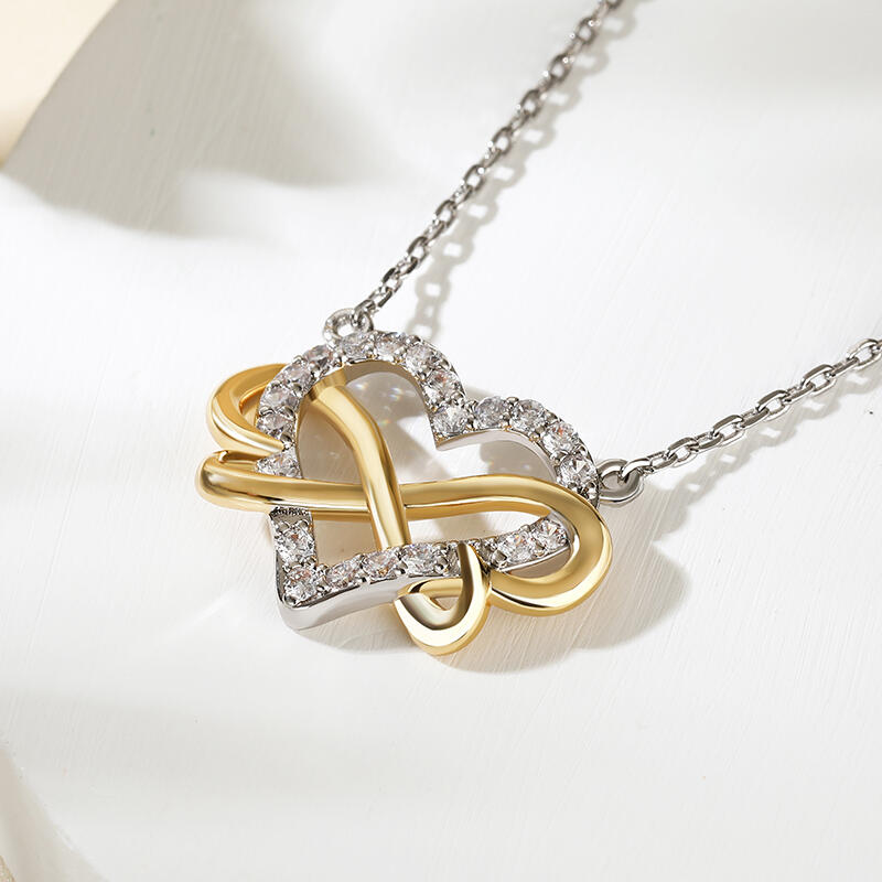 Jeulia Women Butterfly Infinity Heart Necklace Hollow out Silver