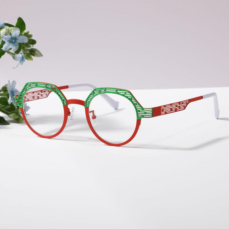 Occhiali da Vista Caush Poligono Rosso