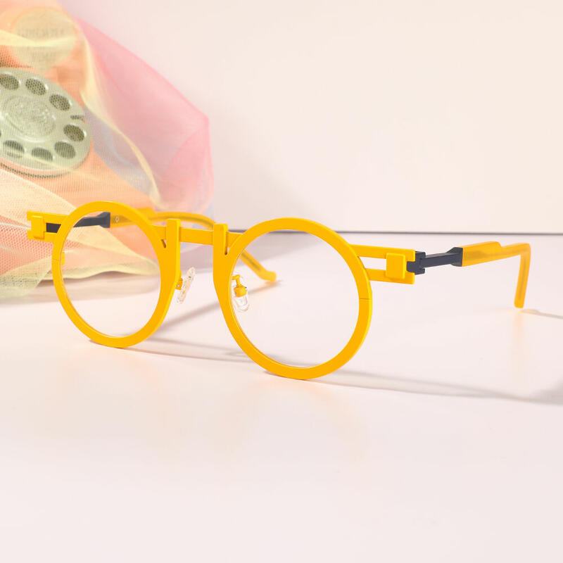 Beck Round Roz Beck Yellow Round Glasses - Aoolia.com
