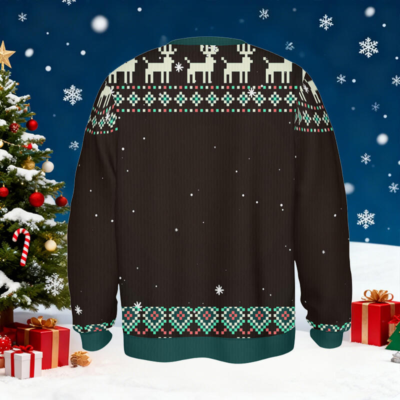 Personalisierter hässliche Weihnachtspullover Unisex Individuelles Design für Kinder Optionale Verzierungen Lustiges Weihnachtsgeschenk für den lieben Papa