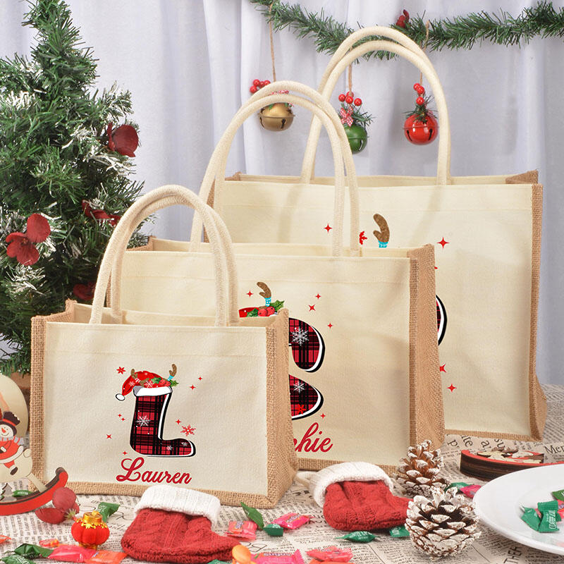 Personalisierte Weihnachtsgeschenktüte mit Namen Stilvolles Geschenk für Freunde