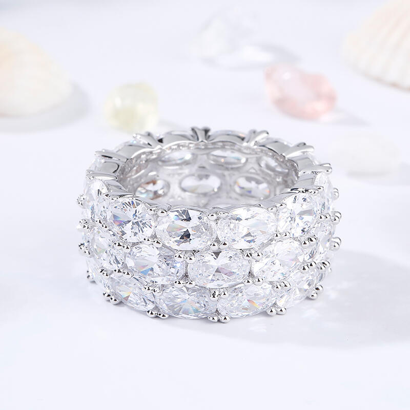 Jeulia Anillo De Infinito De Talla Ovalada En Plata De Ley