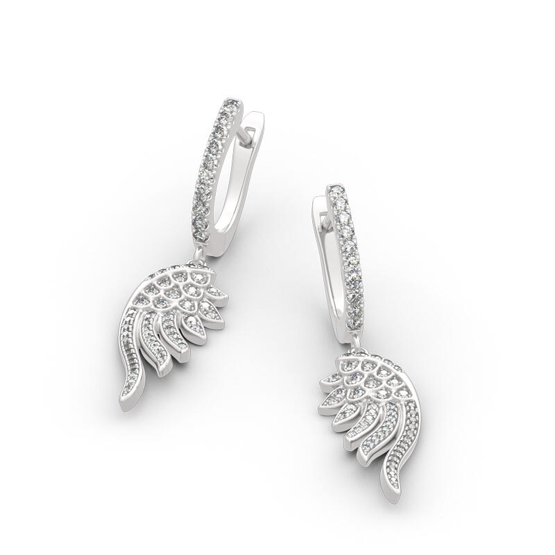 Jeulia "Light As A Feather" Round Cut Sterling Silver Earrings