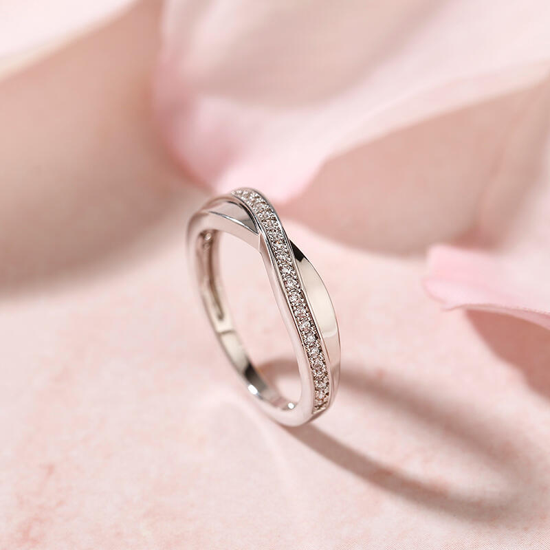 Jeulia Bague Elégante Solitaire Populaire en Argent Sterling Alliance pour Femmes