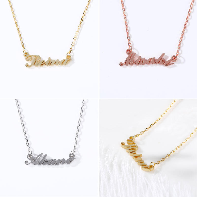 Jeulia Custom Three Tone Fashion Name Necklace in Sterling Silver
