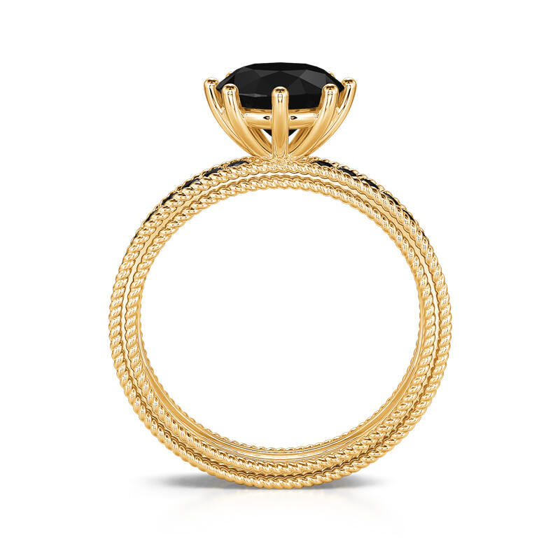 Jeulia Classic Rope Round Cut Sterling Silver Ring