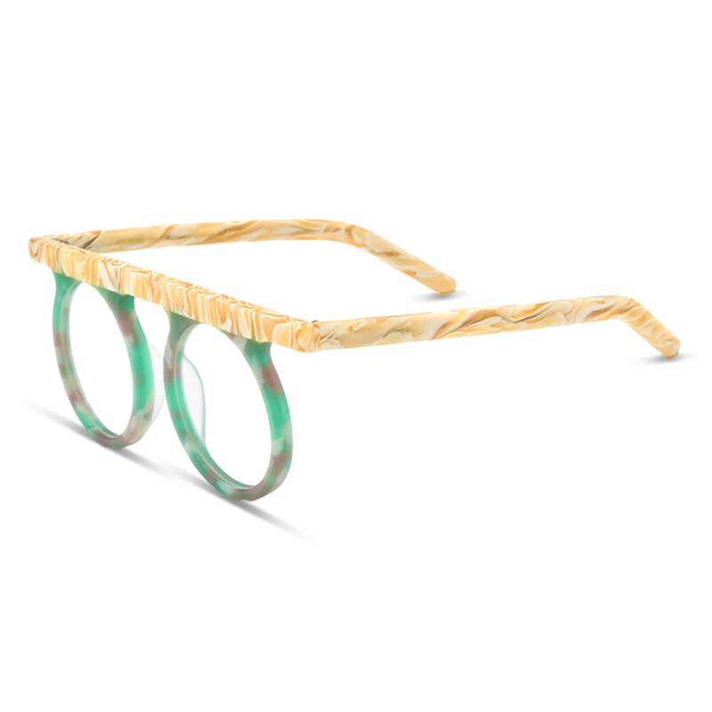 Danielle Runde Grüne Brille