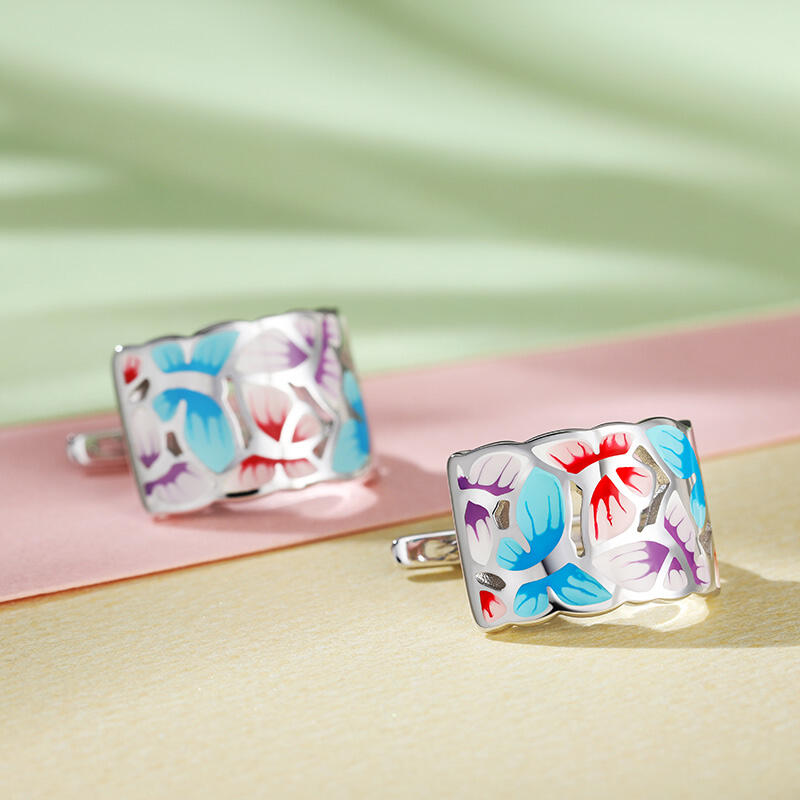 Jeulia Brincos de prata esmaltados