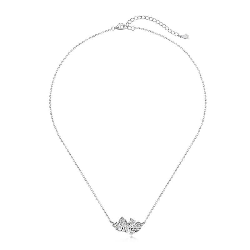 Jeulia Double Heart Sterling Silver Necklace